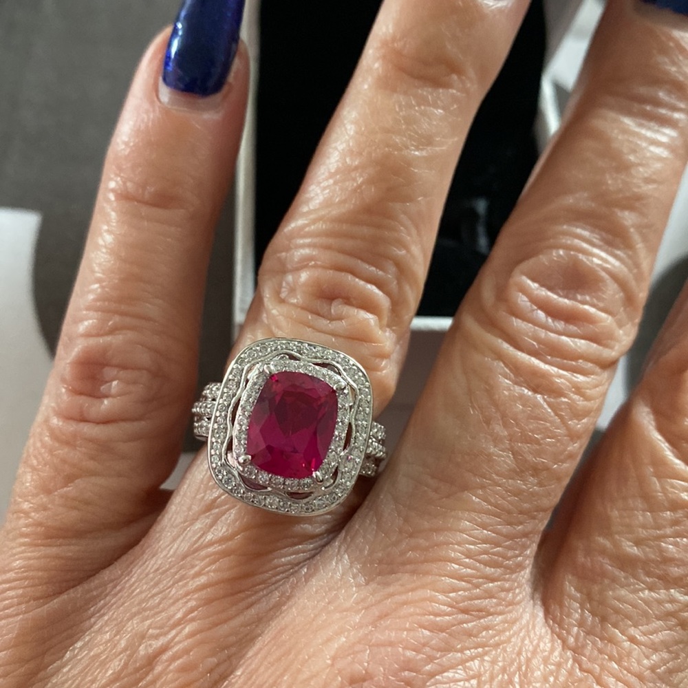 925 Silver Ruby Ring - Picture 5 of 5